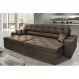 Sofá Austin 2,42m Retrátil Reclinável, Molas no Assento e Almofadas, Tecido Suede Velusoft Café