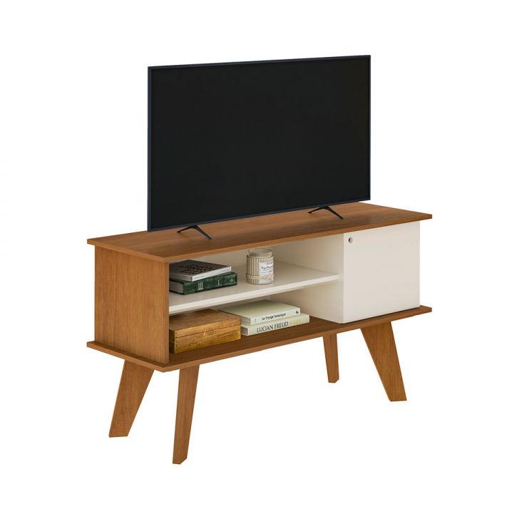 Rack para TV até 50 Polegadas Frank 1 PT Cinamomo e Off White
