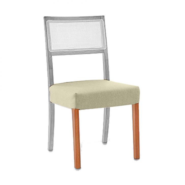 Assento Capa com pés Madeira Maciça Avelã Linho Cru