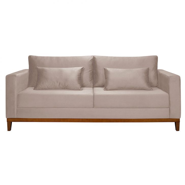 Sofá 3 Lugares Bahamas Suede Areia 200 Cm