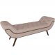 Puff Recamier Decorativo com Tachas 195 cm Santorini P05 Linho Bege Escuro - Lyam Decor
