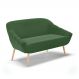 Namoradeira 02 Lugares Giovana Suede Verde Pés Palito Natural - D'Rossi