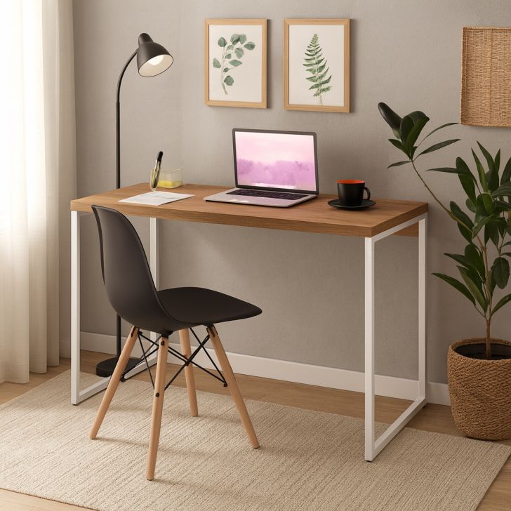 Escrivaninha Nanda Mel e Branca 120 cm