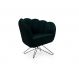 Poltrona Ariel Base Aço Suede Esmeralda e Preta