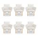 Kit 6 Poltronas Decorativa Leticia Suede Bege Pés Palito Castanho - Pallazio