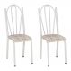 Kit 2 Cadeiras de Cozinha Alasca Estampado Rattan Pés de Ferro Branco - Pallazio