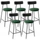 Kit 05 Banquetas Baixa Cozinha Sala Jantar Bancada Milão L02 Couríssimo Preto Verde - Lyam Decor