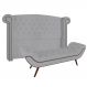 Cabeceira Cama Box Casal 140cm Provença com Calçadeira Vêneto Z37 Veludo Cinza - Mpozenato