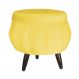 Puff Pétala Pés Palito Tabaco Suede Amarelo