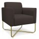 Poltrona Marisa Suede Marrom Base X Industrial Dourado - D'Rossi