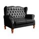 Sofá 2 lugares Imperador Chesterfield Sofá Vintage Capitonê - Couríssimo Preto
