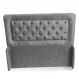 Cabeceira Queen Isa 160cm Para Cama Box Suede Amassado Cinza - DS Móveis