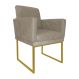 Poltrona Decorativa Klara Base Gold Veludo Bege - Montanaris Decor