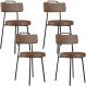 Kit 04 Cadeiras Decorativa Estofada Para Sala De Jantar Barcelona L02 Couríssimo Marrom - Lyam Decor