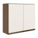 Armario Aereo 2 Portas MDF 80 cm Kali 12211 Carvalho Toq Off White Cetim Nicioli
