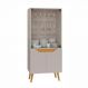 Cristaleira Plena 4 Portas JCM Movelaria Off White Cinamomo