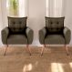 Jogo de Poltronas Decorativas Emma Suede Cappuccino