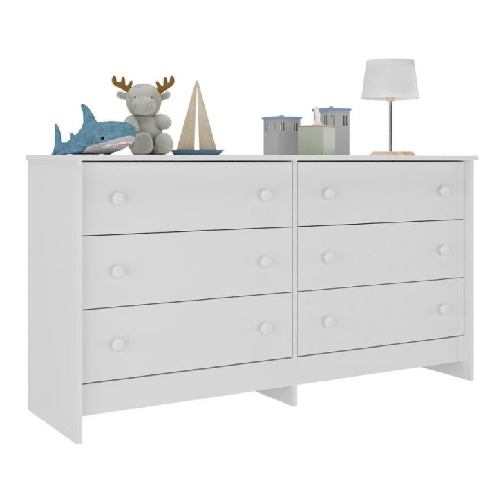 Cômoda Infantil 136cm com 6 Gavetas Flex Multimóveis MP4262 Branco