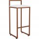 Banqueta Alta Para Cozinha Sala De Jantar Hanna L02 Bronze Corano Branco - Lyam Decor