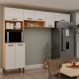 Cozinha Compacta Essência 100% MDF 7 Portas Freijó e Off White