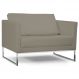 Poltrona Decorativa Sala de Estar Maia 106cm C19 Corino Bege Escuro - Domi