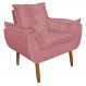Poltrona Decorativa para Sala de Estar Opala Suede Rosa - Montanaris Decor