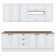 Image of Cozinha Modulada 10 Pecas 240 cm CE792 Americana Branco Nature Henn HE777CL10ASBMOB
