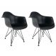 Conjunto com 2 Cadeiras Eiffel Preto