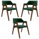 Kit 3 Cadeiras Sala de Jantar e Jogos Carteados Madeira Maciça Poker Veludo Verde/Imbuia G42 - Gran Belo