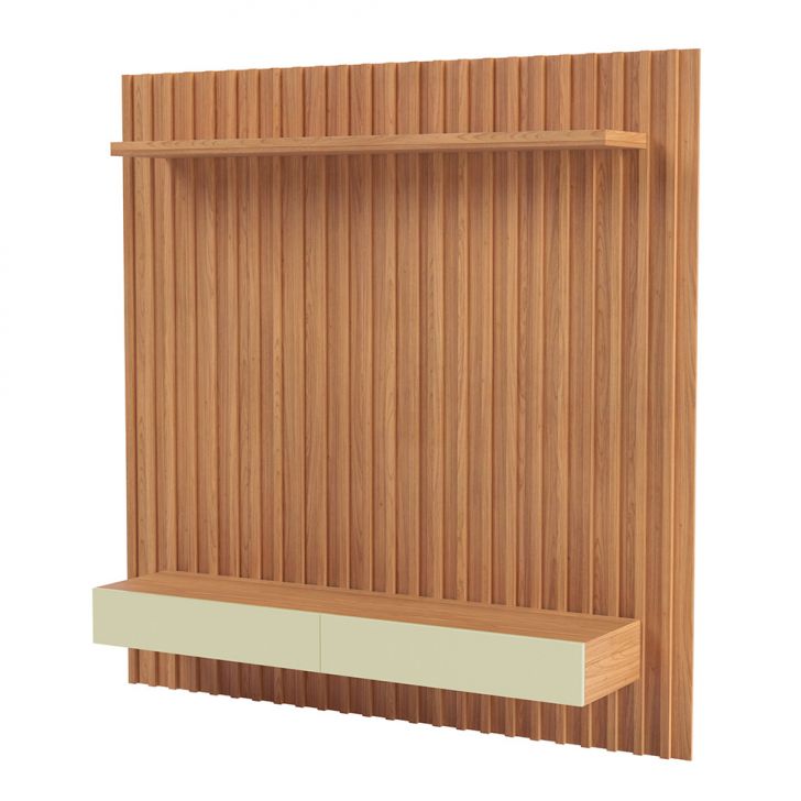 Painel para TV até 65 Polegadas Kira 2 GV Freijó e Off White 178 cm
