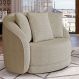 Poltrona Decorativa Base Giratória Galáxia com Almofadas Boucle Bege G45 - Gran Belo
