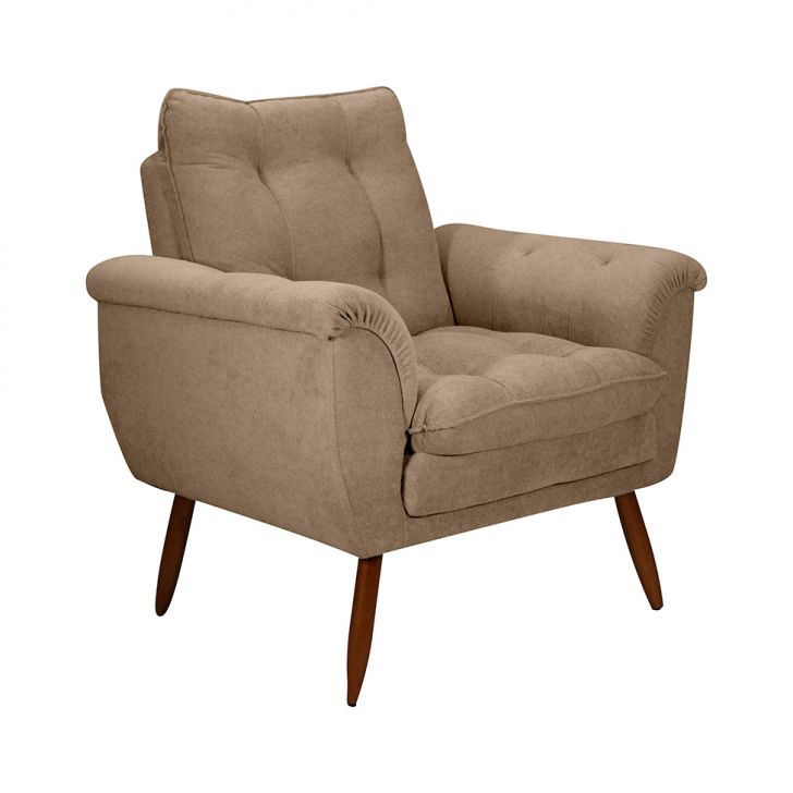 Poltrona Xangai Bouclé Marrom