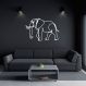 Quadro Escultura Corpo Elefante One Line 80x52 Branco