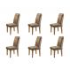 Conjunto com 6 Cadeiras Athenas Suede Animalle Marrom e Imbuia