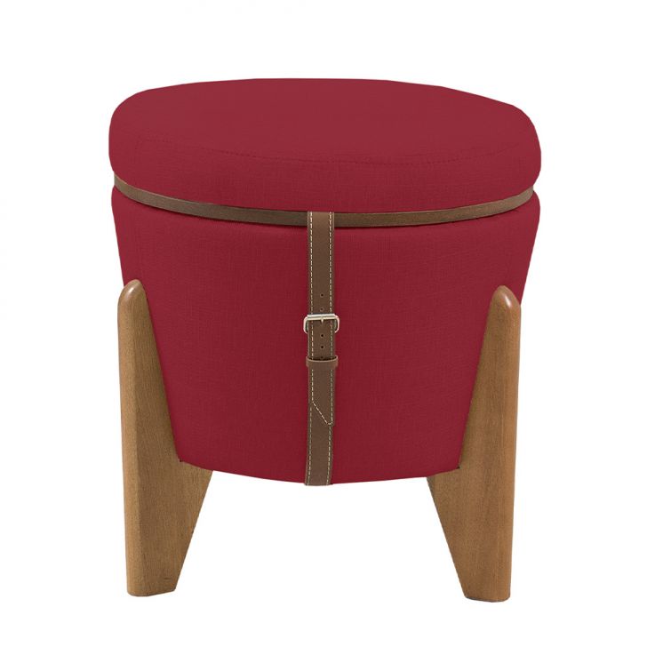 Puff Multiuso Apolo Vermelho e Imbuia