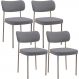 Kit 04 Cadeiras Decorativa Estofada Para Sala de Jantar Melina Base Arena L02 Suede Cinza - Lyam Decor