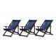 Kit 3 Espreguiçadeiras Dobrável Black CB-Azul Escuro