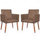 2 Poltronas Resistente para Recepção Confortável Corino Escritório MOBLAN decor