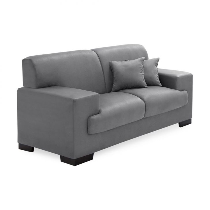 Sofá 2 Lugares Manuela Suede Cinza Império Estofados