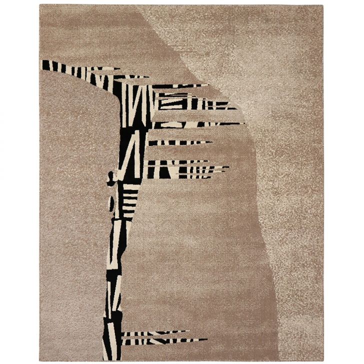 Tapete Ancestralidade Fossil Retangular Veludo (200x250) Bege