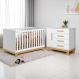 Conjunto Infantil Luar Branco Acetinado: Berço Luar Mini Cama + Cômoda Luar