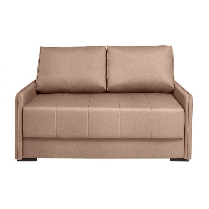 Image of Sofá-cama Casal 2 Lugares Isis Veludo Marrom Claro PLA-SO964UP10PDLMOB