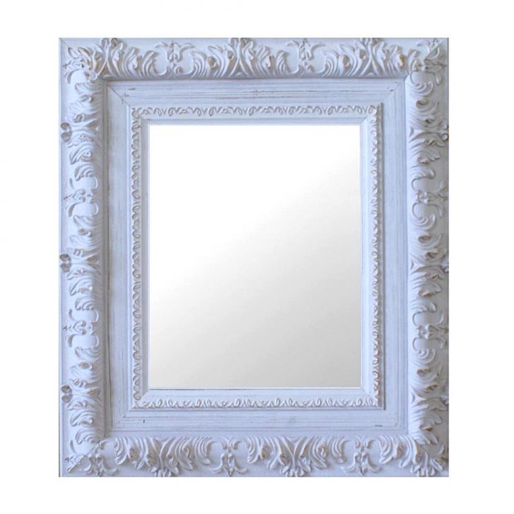 Espelho Moldura Rococó Externo 16271 Branco Patina Art Shop