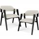 Kit 02 Cadeiras Para Sala de Jantar e Estar Living Estofada Suran L02 Preto Linho Champagne - Lyam