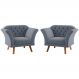 Conjunto Poltrona para Sala de Recepção Moreira Inca Chumbo