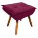 Puff Decorativo Sala de Estar Pés Palito Opla Suede Vinho - Ibiza