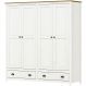 Guarda Roupa 4P 2G Madeira Maciça 176 cm 9105 Branco Freijo Milani Store