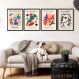 Kit 4 Quadros Arte Matisse - Colorido 45x34cm - com vidro