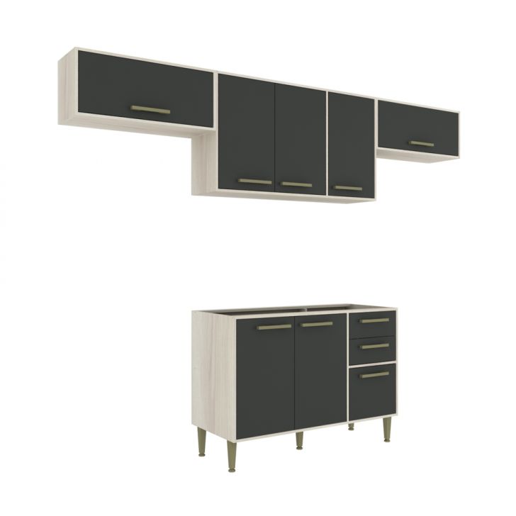 Cozinha Completa Vitoria 4 Peças CV009 Crema Onix Hecol