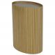 Mesa De Apoio Lateral Oval Tampo Vidro Glow Madeira Amendoa Nacc
